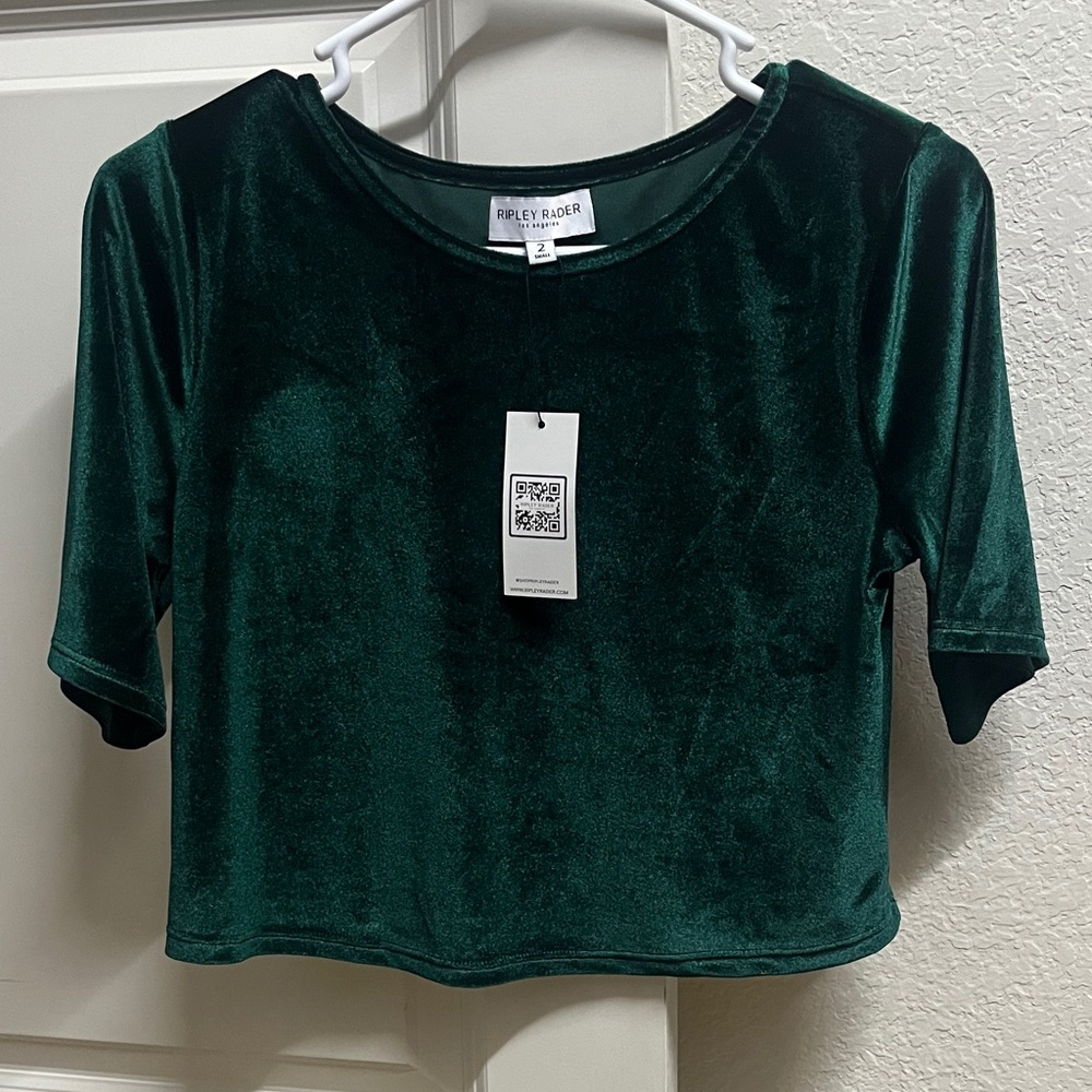 Ripley Rader Green Velvet Top